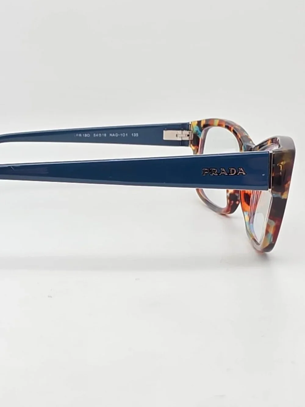 Prada VPR 18O NAG-1O1 Spotted Blue Havana Eyeglasses Frame w/ Case 54-18-135